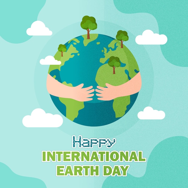 Ilustracja Save Earth z typografią