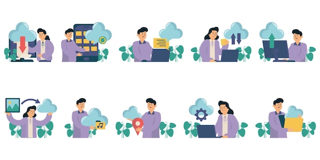 Ilustracja sieciowa Cloud Computing