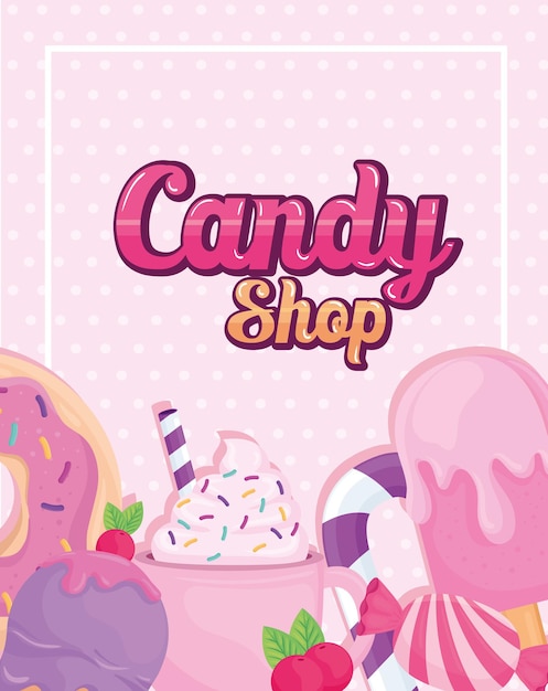 Plik wektorowy ilustracja sklep ze słodyczami