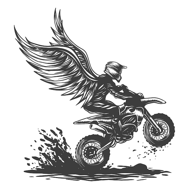 Ilustracja skrzydła motocross
