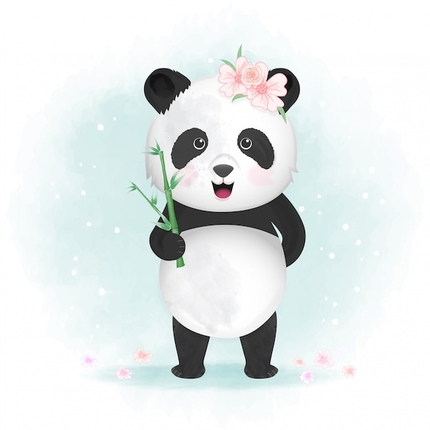 Ilustracja słodkie panda