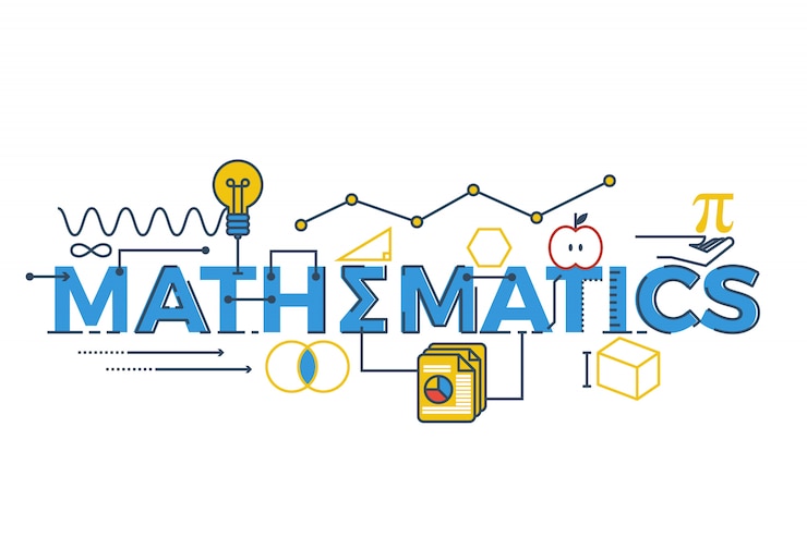 Wektor ilustracja słowa matematyka w stem - nauka, technologia, inżynieria, matematyka