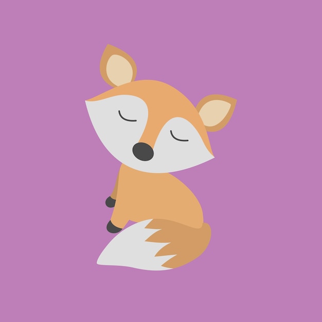 Ilustracja śpiącego lisa do celów projektowych