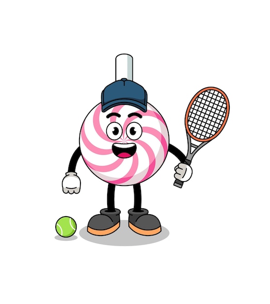 Ilustracja Spirali Lollipop Jako Tenisista