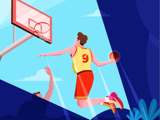 Ilustracja sportu koszykówki Slamdunk