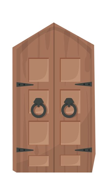Plik wektorowy ilustracja średniowiecznych drewnianych drzwi wahadłowych
