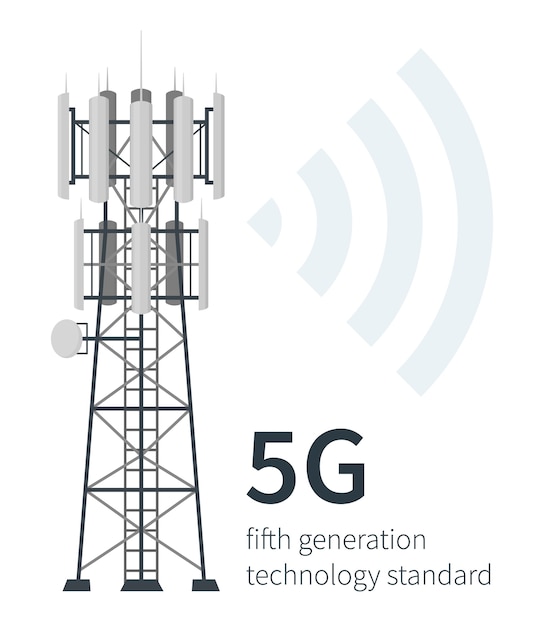 Ilustracja Stacji Bazowych Masztu 5g