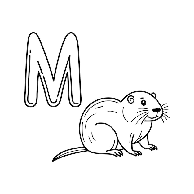 Ilustracja stojaka litery M dla Muskrat