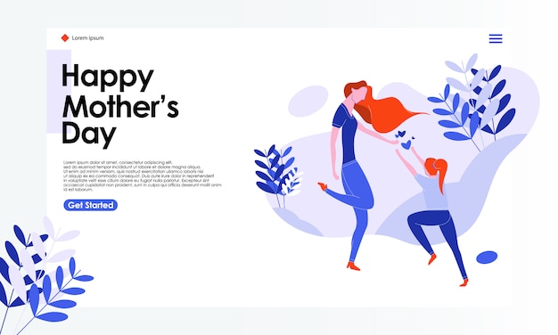 Ilustracja Strony Docelowej Szczęśliwy Dzień Matki