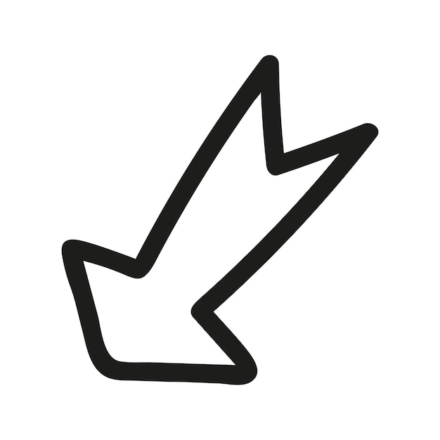 Ilustracja strzały Doodle Ręcznie narysowany element do nawigacji i prezentacji