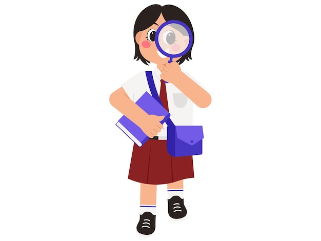 Ilustracja Studious School Girl