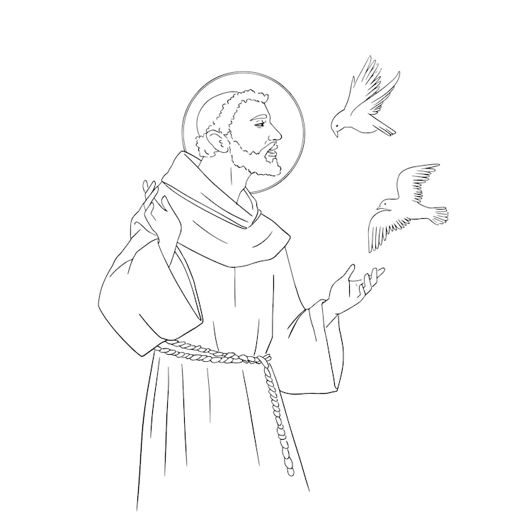 Wektor ilustracja św. franciszka z asyżu
