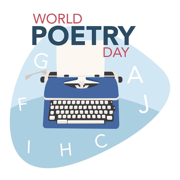 Ilustracja światowego Dnia Poezji Z Atrakcyjnymi Kolorami I Kształtami