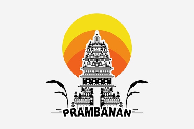 Ilustracja świątyni Prambanan