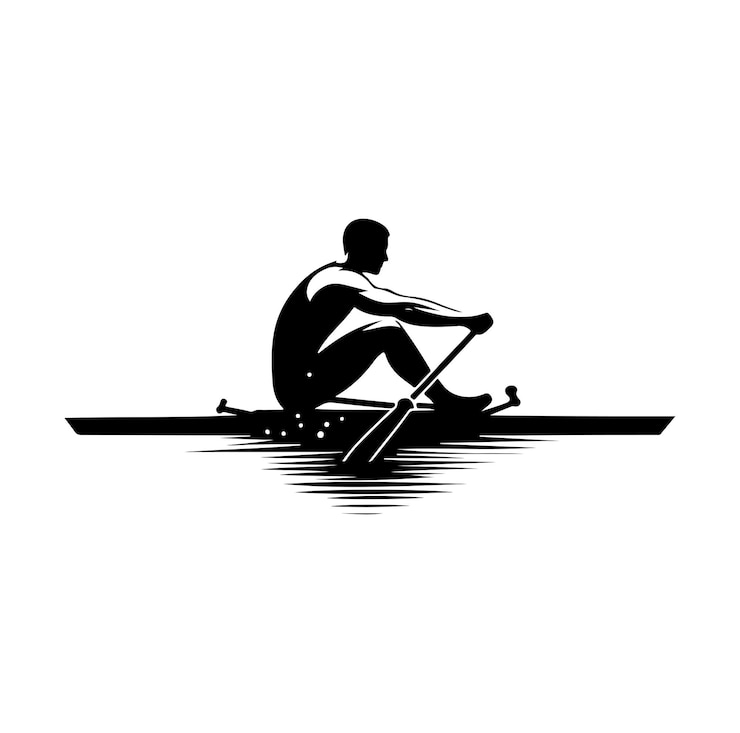 Wektor ilustracja sylwetki odizolowanego wektora wiosłowego