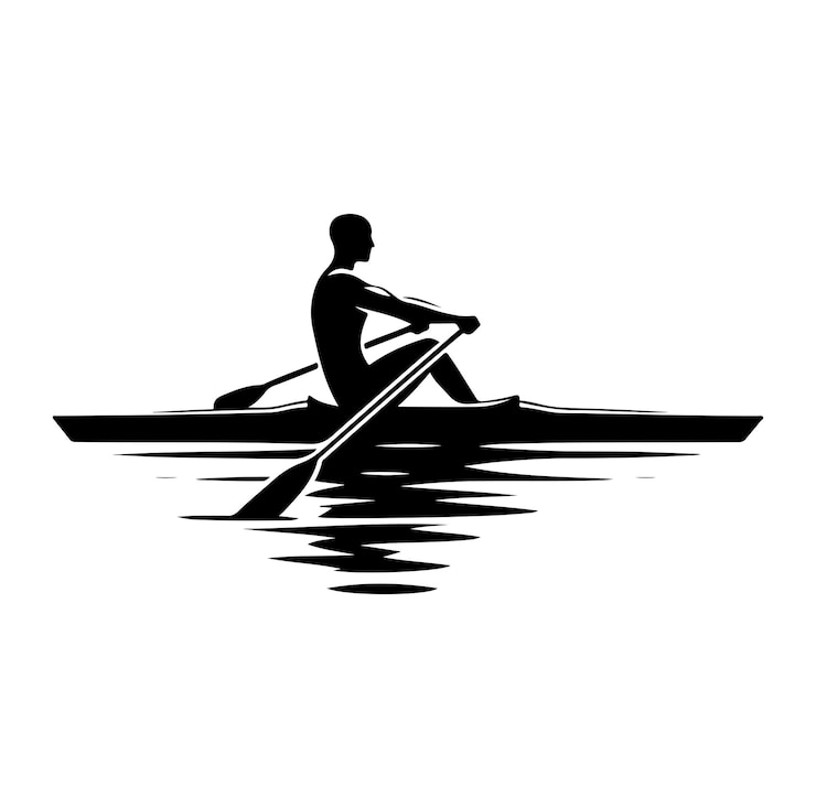 Wektor ilustracja sylwetki odizolowanego wektora wiosłowego