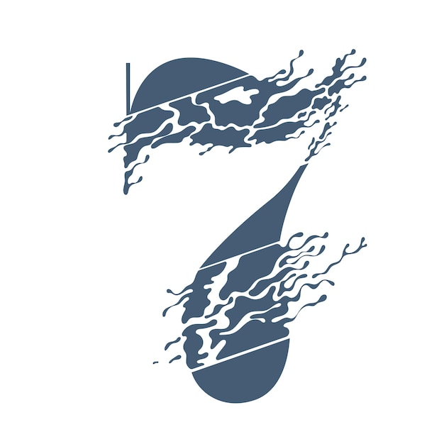 Ilustracja sylwetki siedmiu numerów Projekt Splash i akwarelowy Projekt koszulki