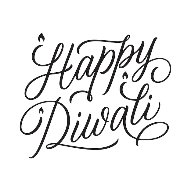 Ilustracja sylwetki typografii Diwali Szczęśliwa typografia Diwali Wektor Art 01