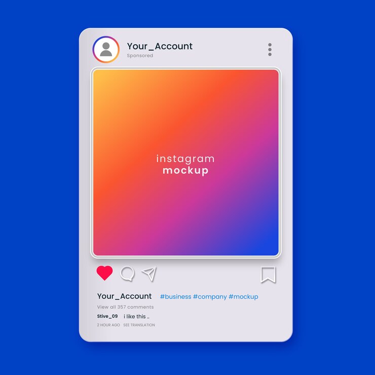 Wektor ilustracja szablon postu na instagramie 3d