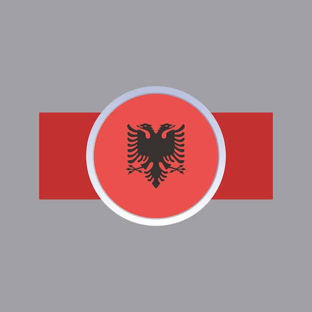 Ilustracja Szablonu Flagi Albanii