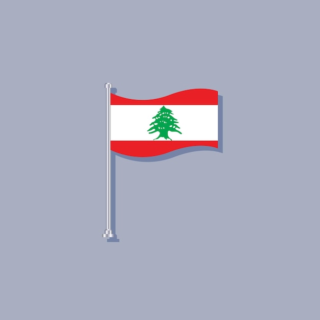 Ilustracja Szablonu Flagi Libanu