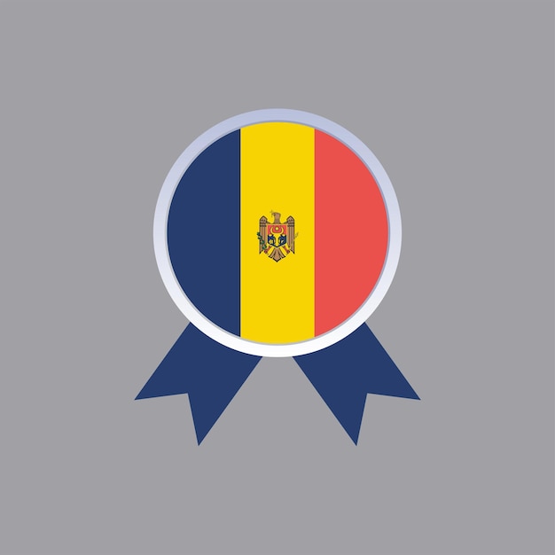 Plik wektorowy ilustracja szablonu flagi mołdawii