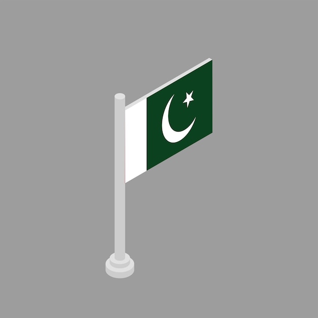 Ilustracja szablonu flagi Pakistanu