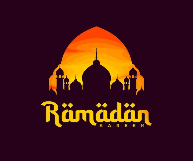 Ilustracja Szablonu Logo Meczetu W Miesiącu Ramadan