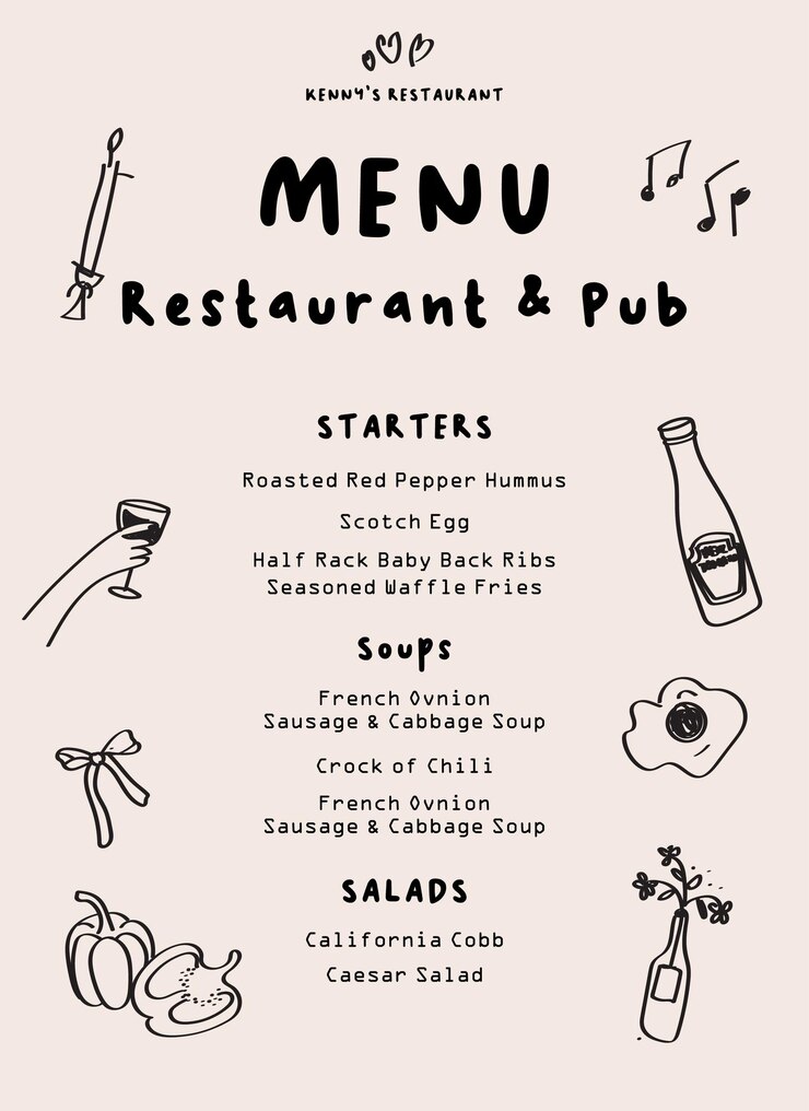 Wektor ilustracja szablonu menu restauracji i pubu