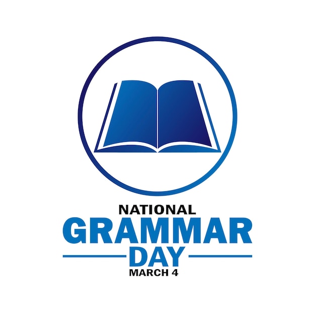 Ilustracja szablonu projektu wektora narodowego dnia gramatyki 4 marca Nadaje się do karty z pozdrowieniami
