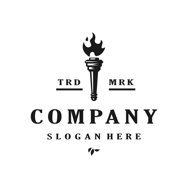 Wektor ilustracja szablonu wektorowego vintage logo pochodni