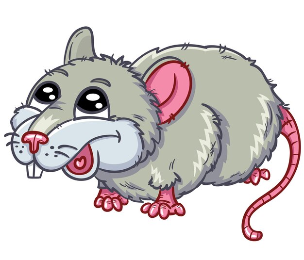 Plik wektorowy ilustracja szczęśliwego szczura z kreskówek