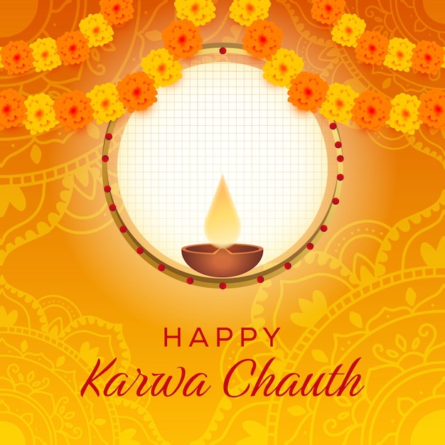 Ilustracja Szczęśliwy Festiwal Karwa Chauth
