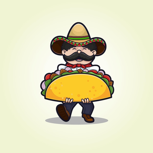 Plik wektorowy ilustracja szefa kuchni taco