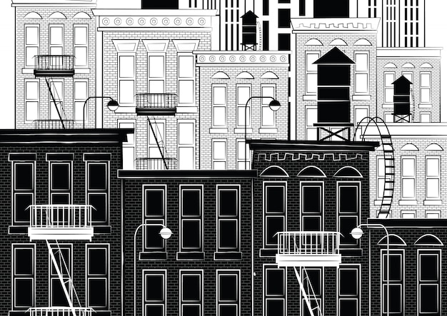 ilustracja szkic nowego jorku