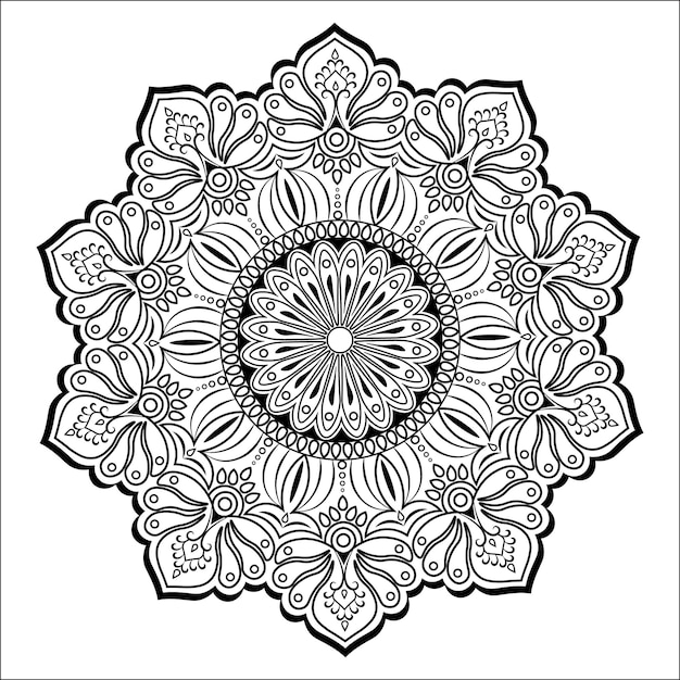 Plik wektorowy ilustracja sztuki mandali typu koronki