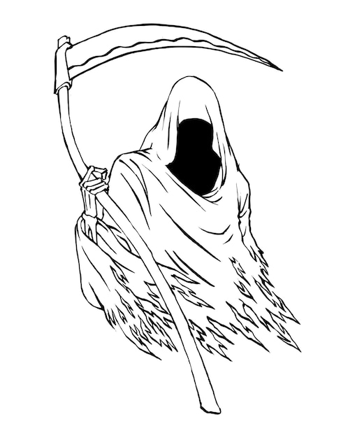 Plik wektorowy ilustracja sztuki o mrocznym żniwiarzu