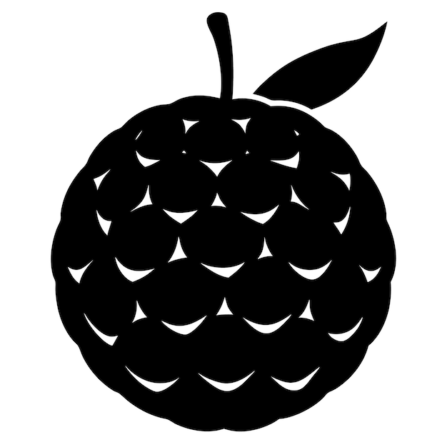 Ilustracja sztuki wektorowej sylwetki jabłka Custard i projekt sztuki jabłka Black Custard