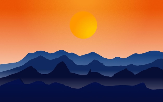 Ilustracja Sztuki Wschód Słońca Ziarna Tekstury Tła