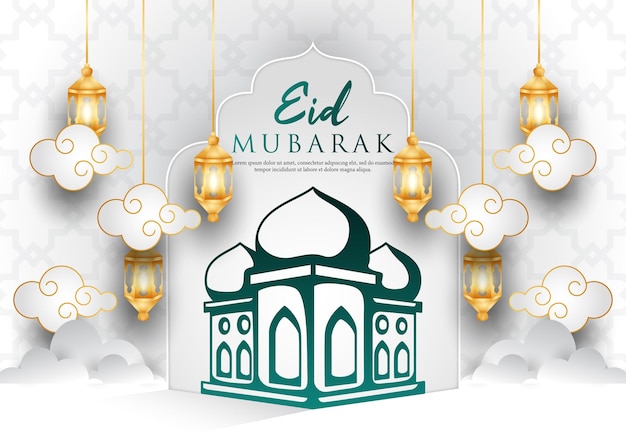 Ilustracja tła dla projektowania uroczystości Eid al-Fitr