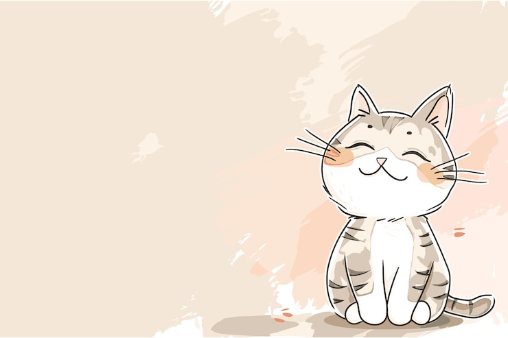 Wektor ilustracja tła kota w kolorze pastelowym