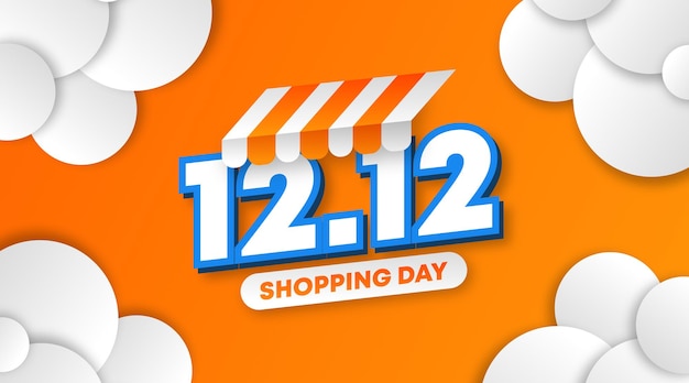 Ilustracja Tło Dzień Zakupów. 12.12 Sprzedaż Baner Internetowy Ilustracji Dnia Zakupów