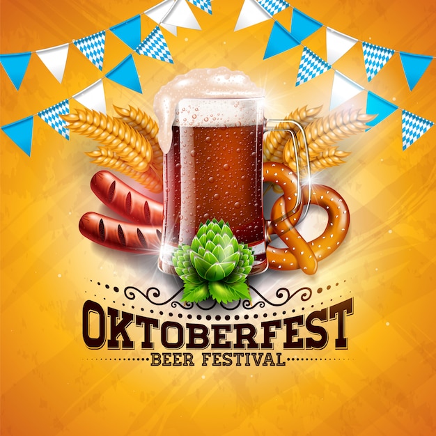 Plik wektorowy ilustracja transparent oktoberfest