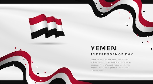 Ilustracja Transparentu Obchodów Dnia Niepodległości Jemenu Z Miejscem Na Tekst Ilustracja Wektorowa