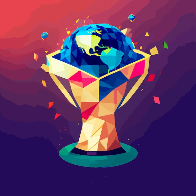 Plik wektorowy ilustracja trofea pucharów świata
