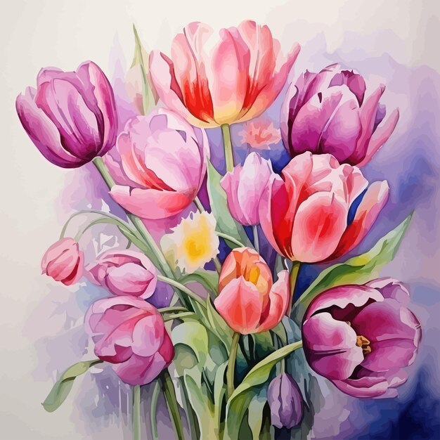 Plik wektorowy ilustracja tulipanów