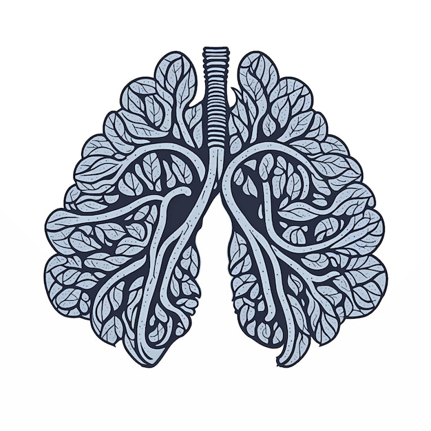 Plik wektorowy ilustracja twórczej koncepcji artystycznej ludzkich płuc izolowanych na białym tle