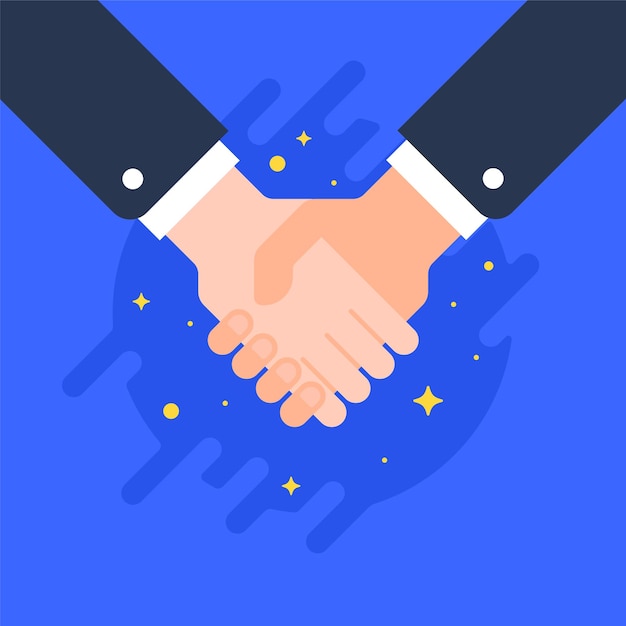 Ilustracja umowy biznesmen uścisk dłoni