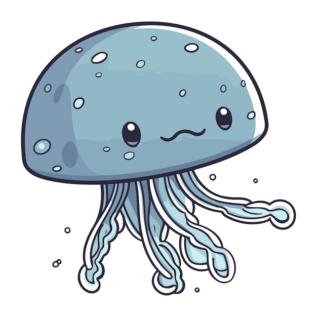 Plik wektorowy ilustracja uroczej meduzy na białym tle