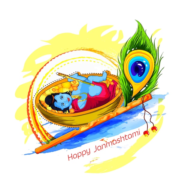 Ilustracja Uroczystości Dahi Handi W Tle Festiwalu Happy Janmashtami W Indiach